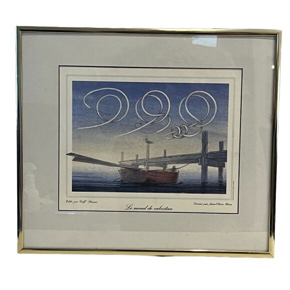 Jean Olivier Heron FRAMED WALL ART Le Noeud De Cabestan Nautical Boat Rope Knots - Picture 5 of 5